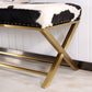 Glam Upholstered Bedroom Bench, Foam Filled Seating Bench with Metal Legs Clearhalo 'Benches' 'Chairs & Seating' 'furn' 'furn_benches' 'Furniture' 'Living Room Furniture' 5672834