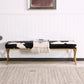 Glam Upholstered Bedroom Bench, Foam Filled Seating Bench with Metal Legs Clearhalo 'Benches' 'Chairs & Seating' 'furn' 'furn_benches' 'Furniture' 'Living Room Furniture' 5672837