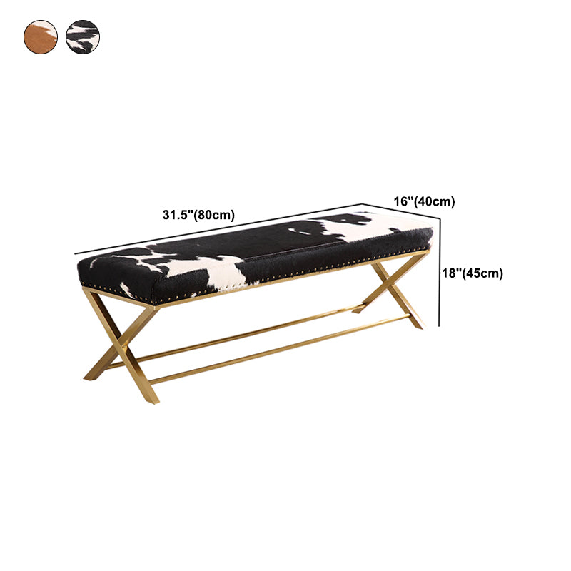 Glam Upholstered Bedroom Bench, Foam Filled Seating Bench with Metal Legs Clearhalo 'Benches' 'Chairs & Seating' 'furn' 'furn_benches' 'Furniture' 'Living Room Furniture' 5672840