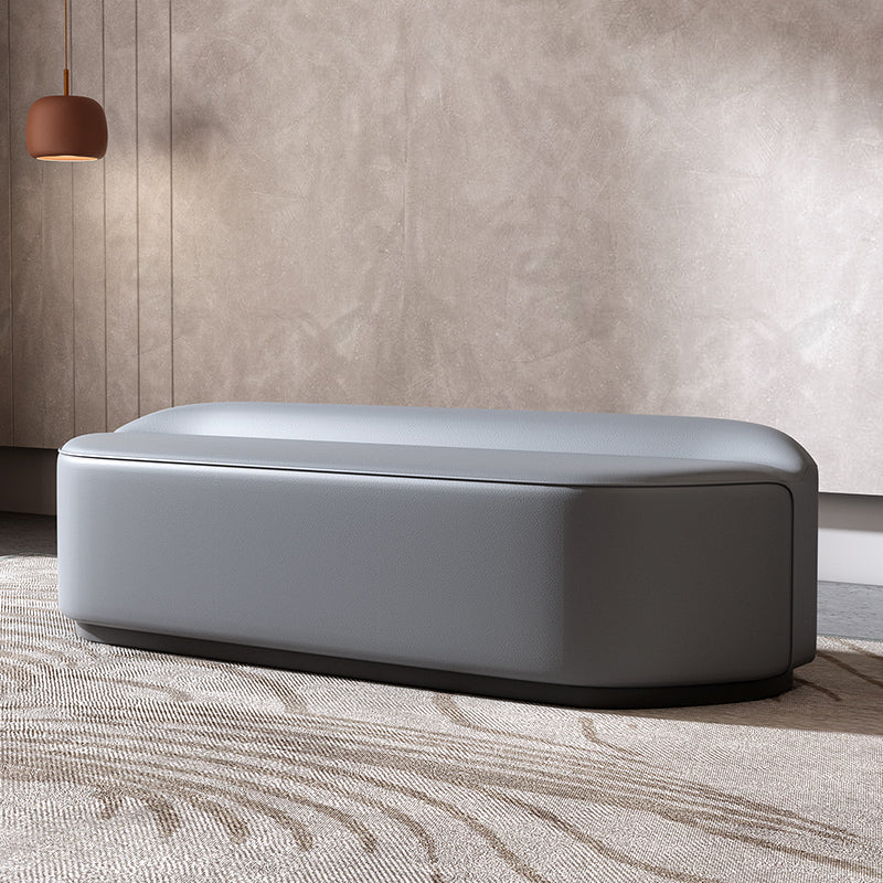 Contemporary Birch Frame Bench 20"H Faux Leather Bedroom Seating Bench Blue Clearhalo 'Benches' 'Chairs & Seating' 'furn' 'furn_benches' 'Furniture' 'Living Room Furniture' 5672845