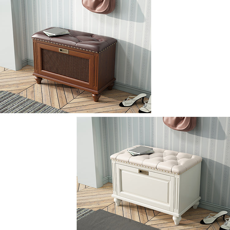 Traditional Solid Wood Entryroom Bench 50"H Tufted Seating Bench with Storage Clearhalo 'Benches' 'Chairs & Seating' 'furn' 'furn_benches' 'Furniture' 'Living Room Furniture' 5672862