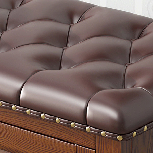 Traditional Solid Wood Entryroom Bench 50"H Tufted Seating Bench with Storage Clearhalo 'Benches' 'Chairs & Seating' 'furn' 'furn_benches' 'Furniture' 'Living Room Furniture' 5672863