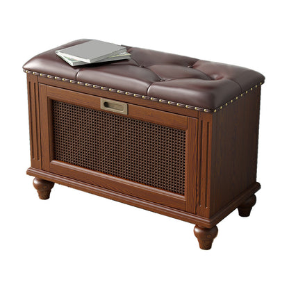 Traditional Solid Wood Entryroom Bench 50"H Tufted Seating Bench with Storage 27"L x 12"W x 20"H Brown Clearhalo 'Benches' 'Chairs & Seating' 'furn' 'furn_benches' 'Furniture' 'Living Room Furniture' 5672866