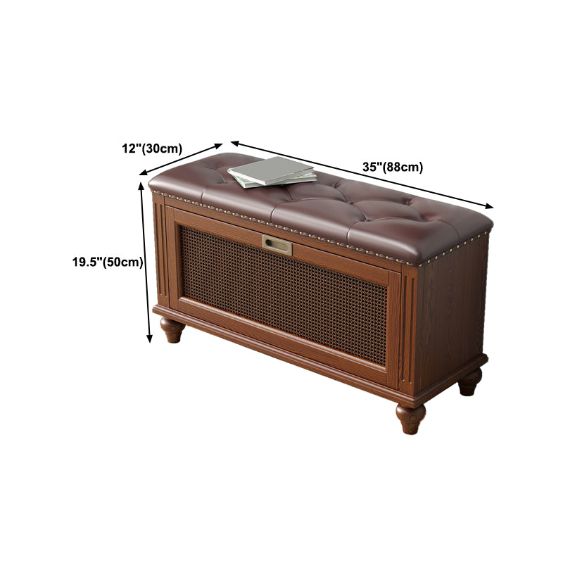 Traditional Solid Wood Entryroom Bench 50"H Tufted Seating Bench with Storage Clearhalo 'Benches' 'Chairs & Seating' 'furn' 'furn_benches' 'Furniture' 'Living Room Furniture' 5672877