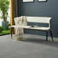 Modern 19.5" H Upholstered Bench High-Back Dining Seating Bench with 4 Metal Legs