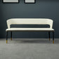 Modern 19.5" H Upholstered Bench High-Back Dining Seating Bench with 4 Metal Legs