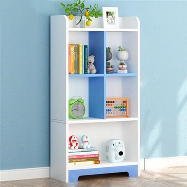 Vertical Wooden Bookcase White Closed Storage Bookshelf for Home Office