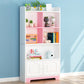 Vertical Wooden Bookcase White Closed Storage Bookshelf for Home Office