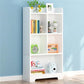 Vertical Wooden Bookcase White Closed Storage Bookshelf for Home Office