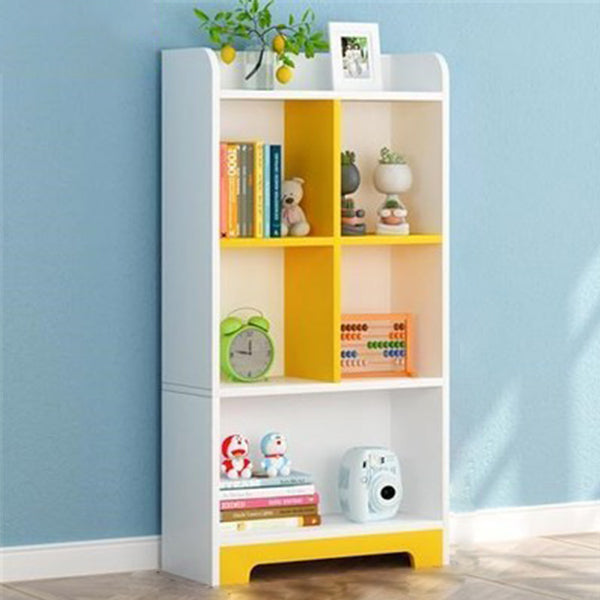 Vertical Wooden Bookcase White Closed Storage Bookshelf for Home Office