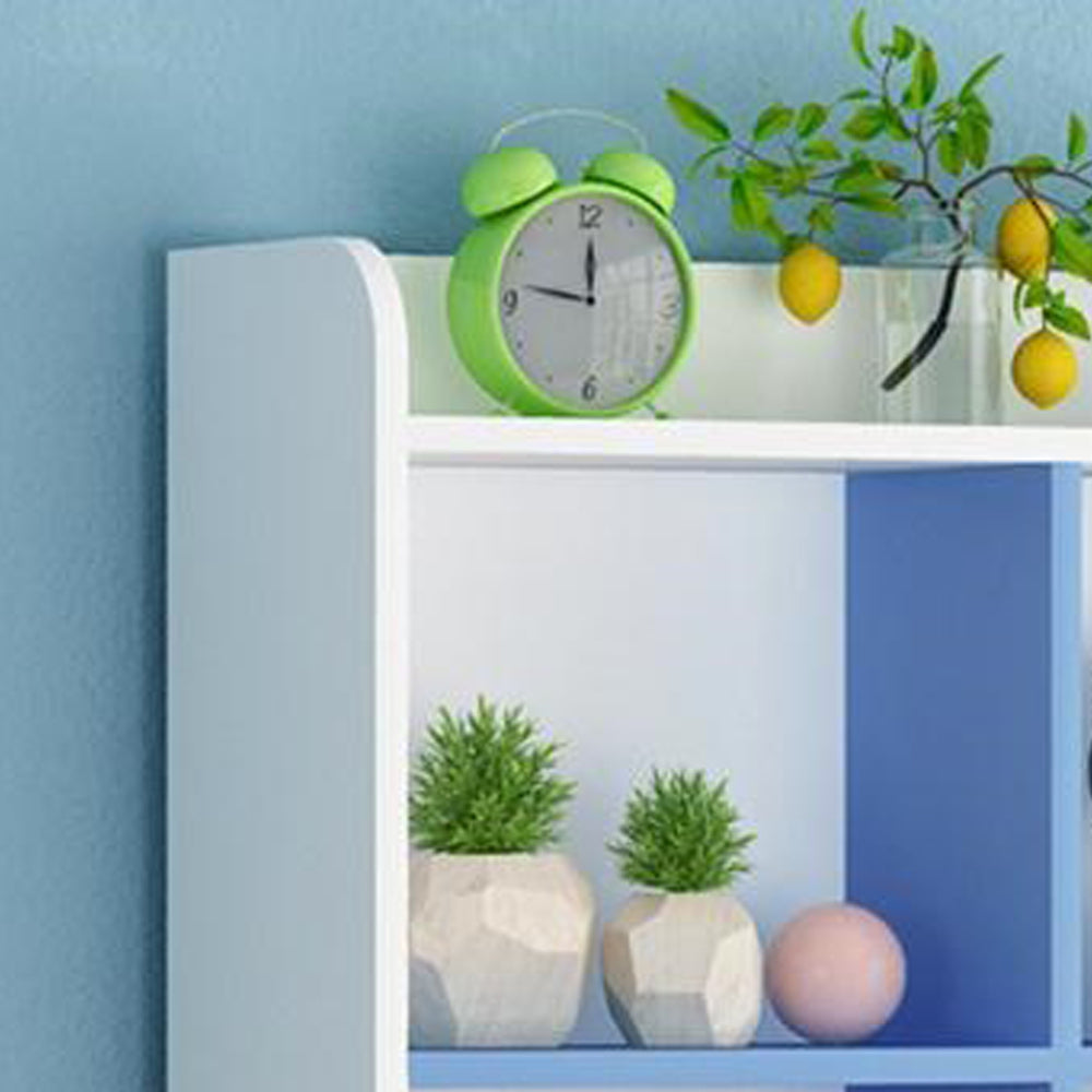 Vertical Wooden Bookcase White Closed Storage Bookshelf for Home Office