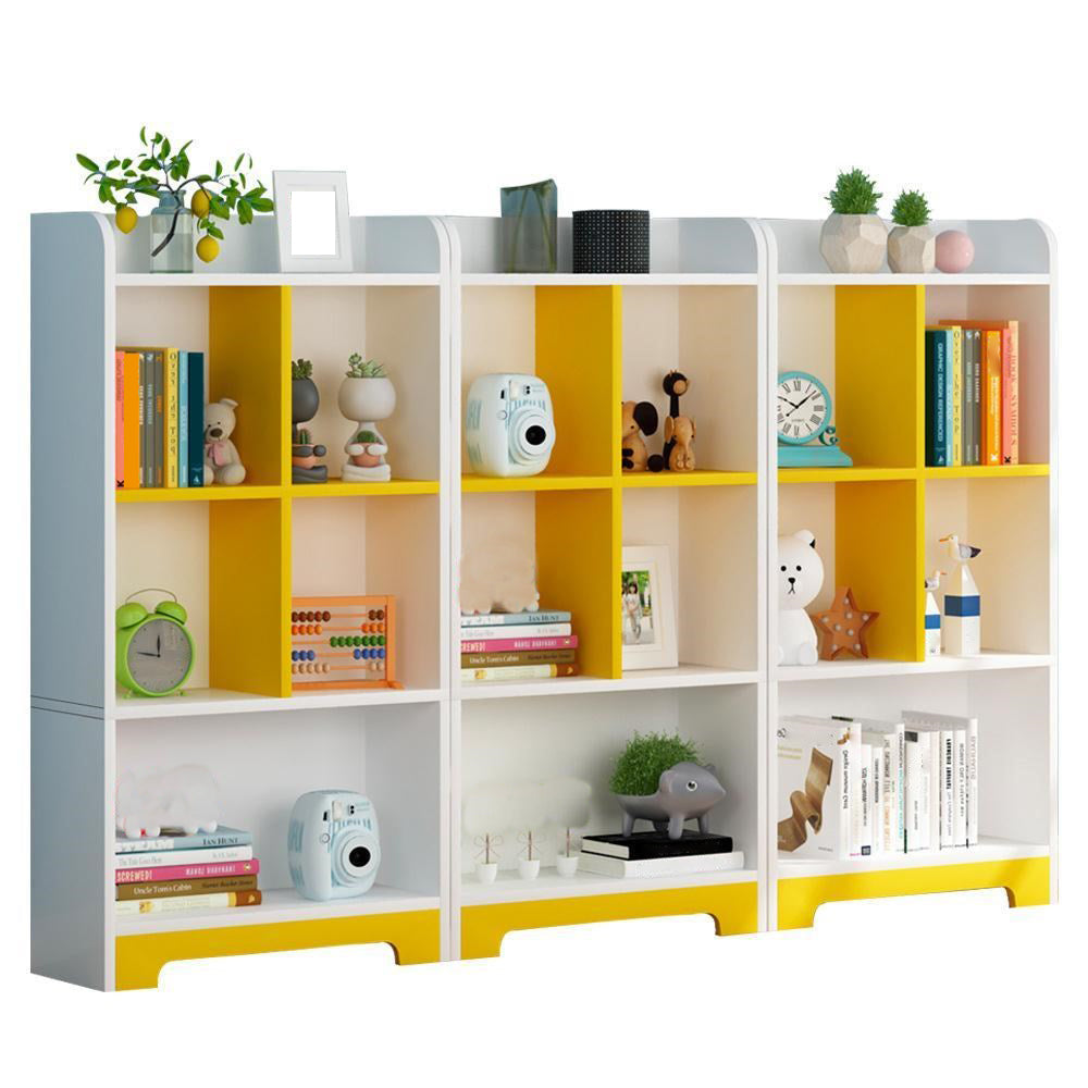 Vertical Wooden Bookcase White Closed Storage Bookshelf for Home Office