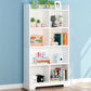 Vertical Wooden Bookcase White Closed Storage Bookshelf for Home Office