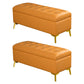 Glam Pouf Ottoman PU Leather Upholstered Solid Color Tufted Square Ottoman with Storage
