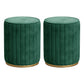 Gorgeous Round Ottoman Solid Color Stain Resistant Velvet Ottoman Stool Green 2 Piece Set Clearhalo 'furn' 'furn_ottomans_poufs' 'Furniture' 'Living Room Furniture' 'Ottomans & Poufs' 'ottomans_poufs' 5673364