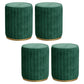 Gorgeous Round Ottoman Solid Color Stain Resistant Velvet Ottoman Stool Green 4 Piece Set Clearhalo 'furn' 'furn_ottomans_poufs' 'Furniture' 'Living Room Furniture' 'Ottomans & Poufs' 'ottomans_poufs' 5673365