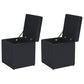 Tufted Mildew Resistant Ottoman Faux Leather Square Mid-Century Modern Cube Ottoman Black 2 Piece Set Clearhalo 'furn' 'furn_ottomans_poufs' 'Furniture' 'Living Room Furniture' 'Ottomans & Poufs' 'ottomans_poufs' 5673371