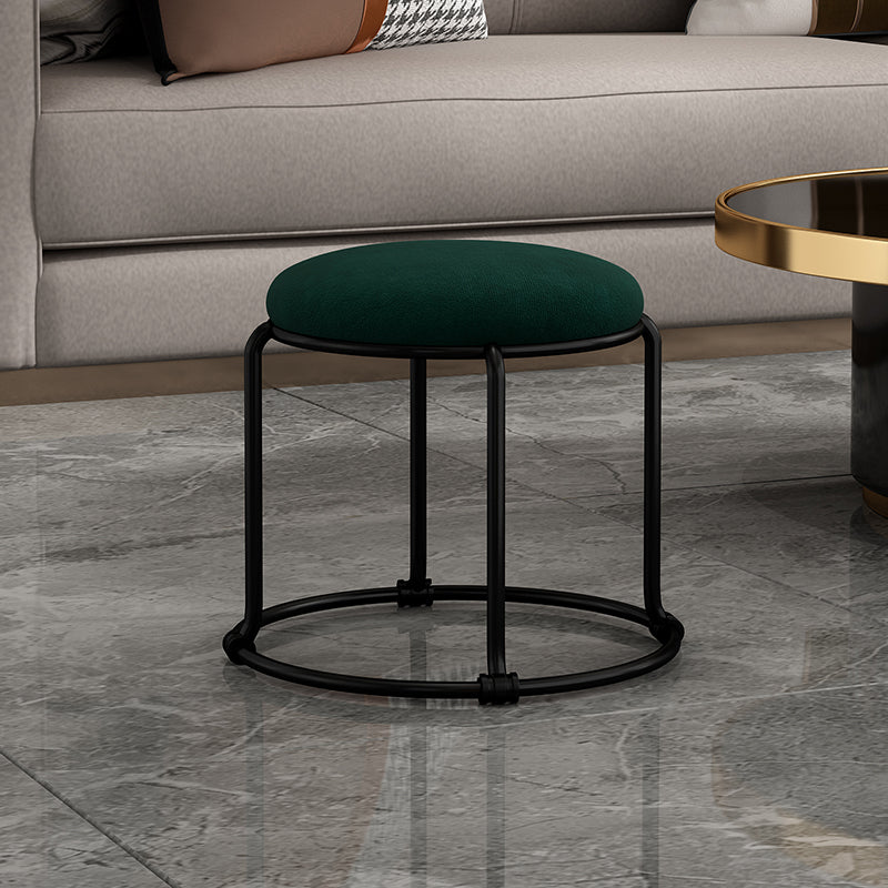 Tessuto ottomano contemporaneo Tessuto in metallo imbottito Terra di colore solido Ottoman