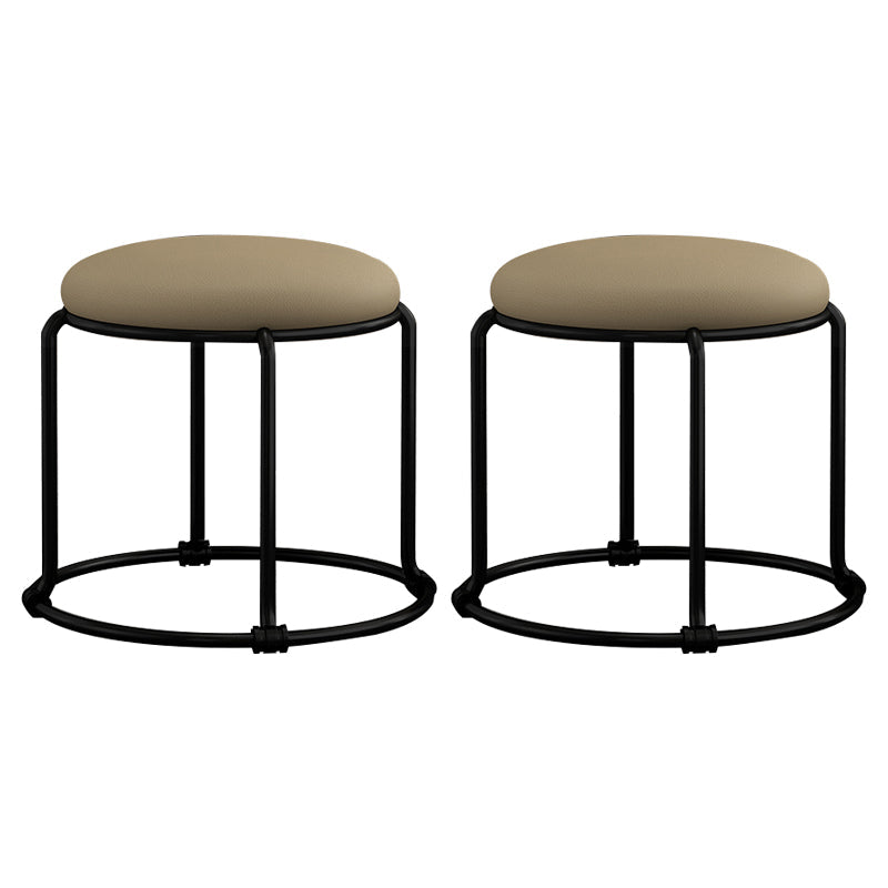 Tessuto ottomano contemporaneo Tessuto in metallo imbottito Terra di colore solido Ottoman