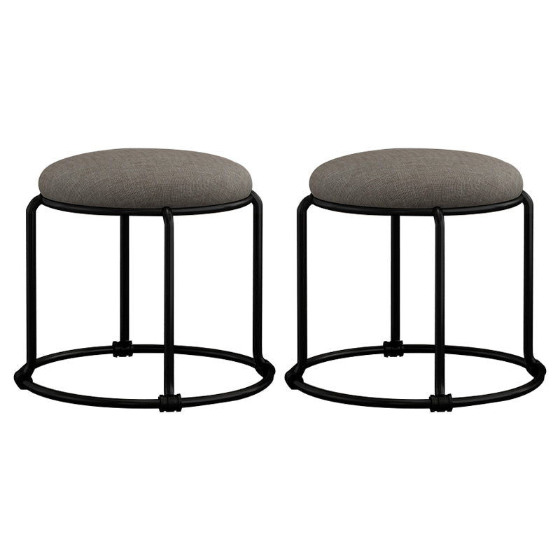 Tessuto ottomano contemporaneo Tessuto in metallo imbottito Terra di colore solido Ottoman