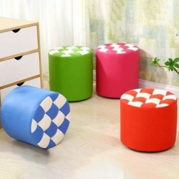 Modern Resistente alla macchia standard Round Control Modello in pelle POUF per salotto