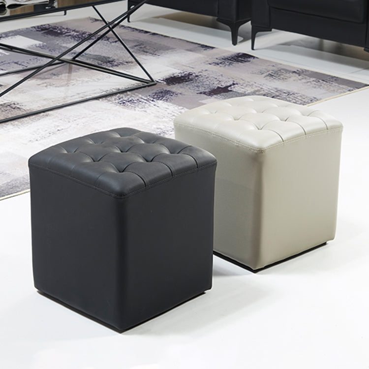 Pouf de cuero cuadrado estándar resistente a las manchas contemporáneas