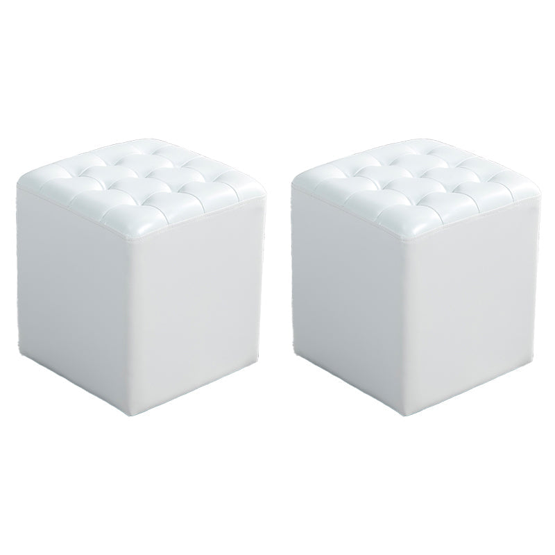 Pouf de cuero cuadrado estándar resistente a las manchas contemporáneas