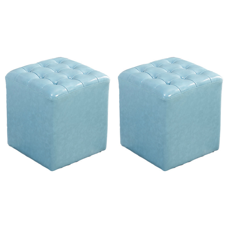 Pouf de cuero cuadrado estándar resistente a las manchas contemporáneas