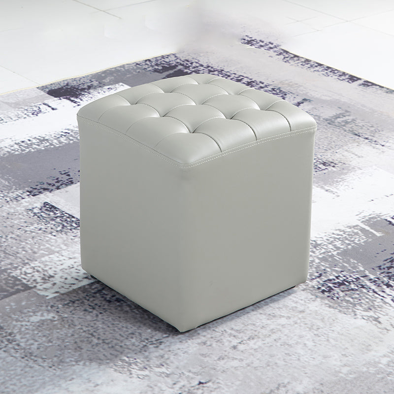 Pouf de cuero cuadrado estándar resistente a las manchas contemporáneas
