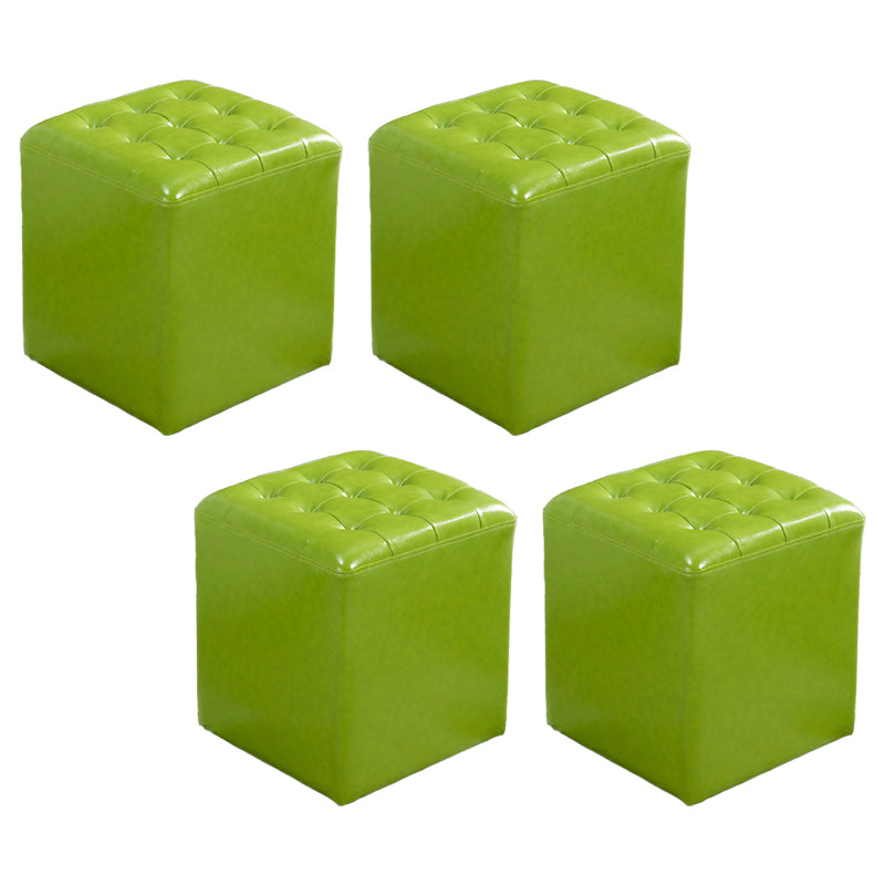 現代の染色耐性標準四角い黄色の革のプーフ