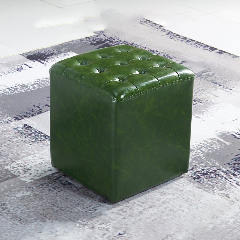 現代の染色耐性標準四角い黄色の革のプーフ