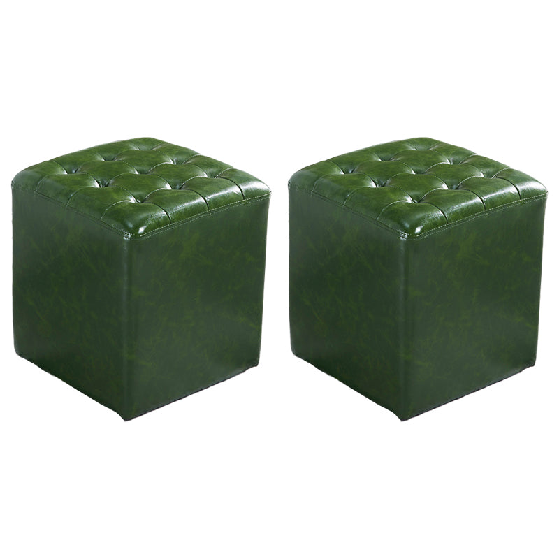 現代の染色耐性標準四角い黄色の革のプーフ