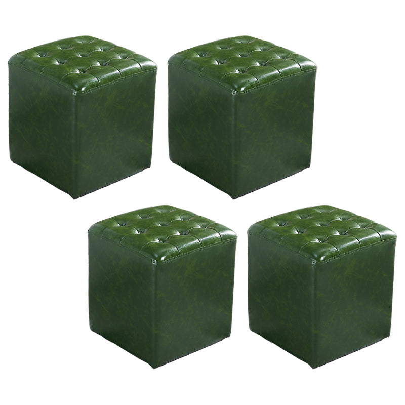 Pouf de cuero cuadrado estándar resistente a las manchas contemporáneas