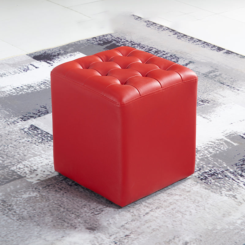 Pouf de cuero cuadrado estándar resistente a las manchas contemporáneas