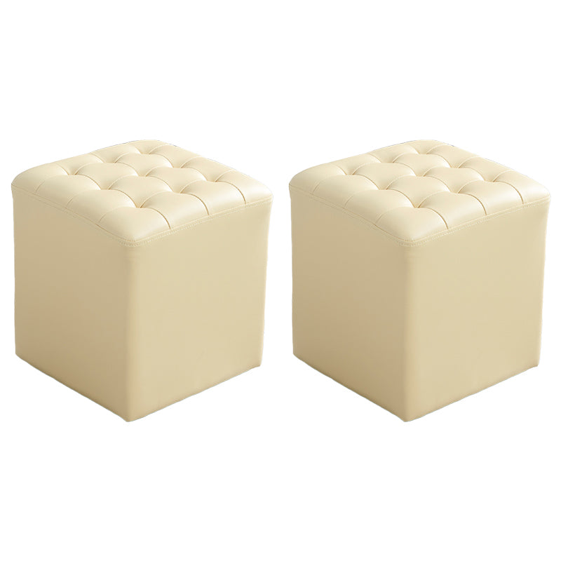 現代の染色耐性標準四角い黄色の革のプーフ