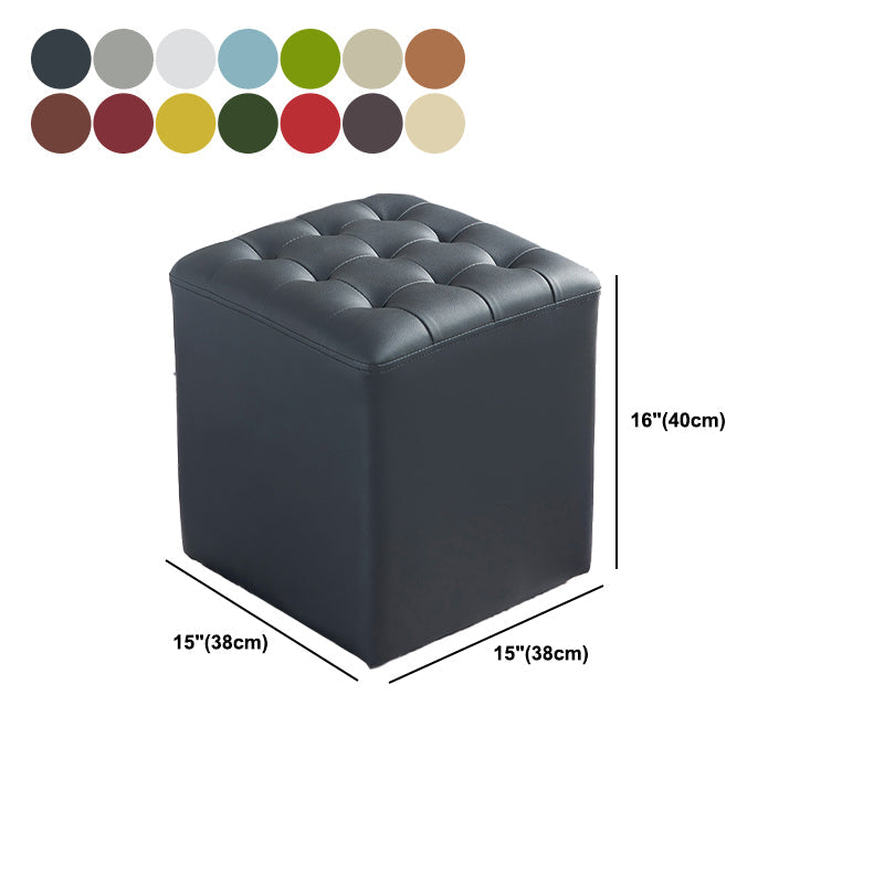 Pouf de cuero cuadrado estándar resistente a las manchas contemporáneas