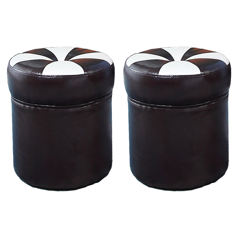 Water Resistant Round Standard Modern Color Lump Leather Ottoman