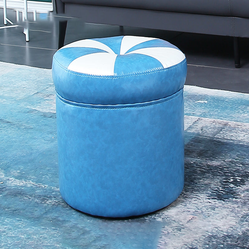 Water Resistant Round Standard Modern Color Lump Leather Ottoman