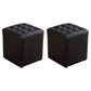 Tufted Ottoman Mid-Century Modern Genuine Leather Square Water Resistant Cube Ottoman