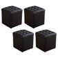 Tufted Ottoman Mid-Century Modern Genuine Leather Square Water Resistant Cube Ottoman