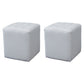 Tufted Ottoman Mid-Century Modern Genuine Leather Square Water Resistant Cube Ottoman