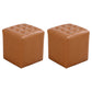 Tufted Ottoman Mid-Century Modern Genuine Leather Square Water Resistant Cube Ottoman