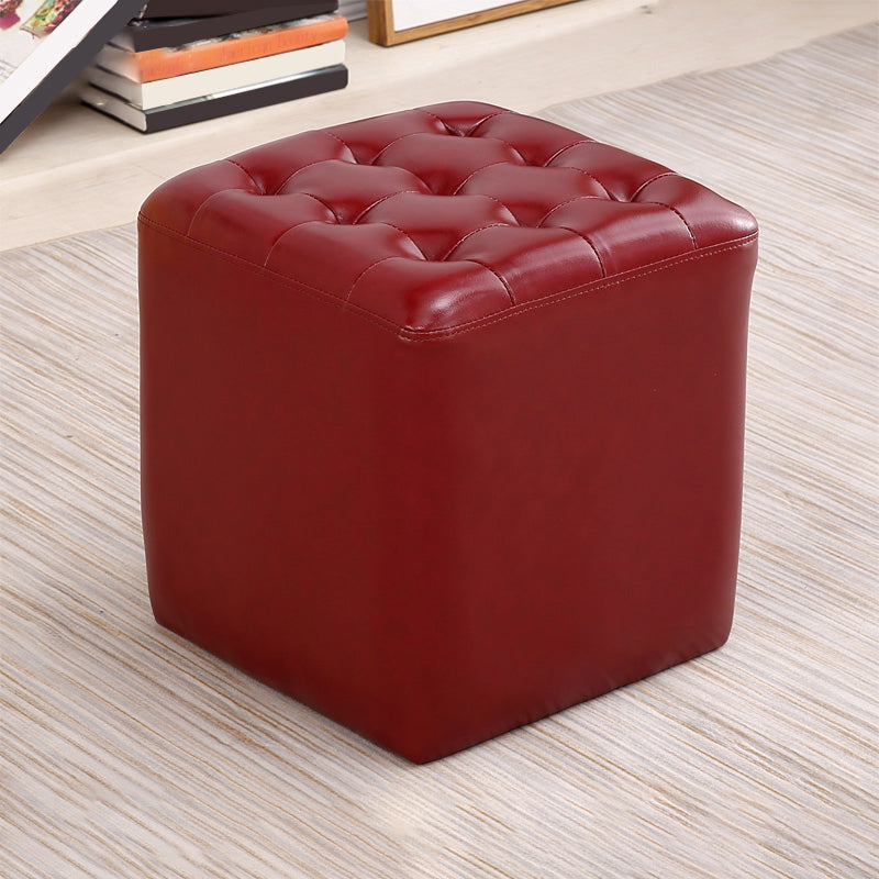Ottoman tufted Mid-Century Modern Realine cuir carré carré d'eau résistant au cube