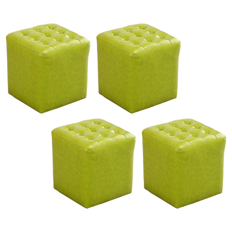 Tufted Ottoman Mid-Century Modern Echt lederen vierkante waterbestendige kubus Ottoman