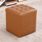 Tufted Ottoman Mid-Century Modern Genuine Leather Square Water Resistant Cube Ottoman