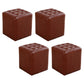 Tufted Ottoman Mid-Century Modern Genuine Leather Square Water Resistant Cube Ottoman
