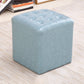 Tufted Ottoman Mid-Century Modern Genuine Leather Square Water Resistant Cube Ottoman