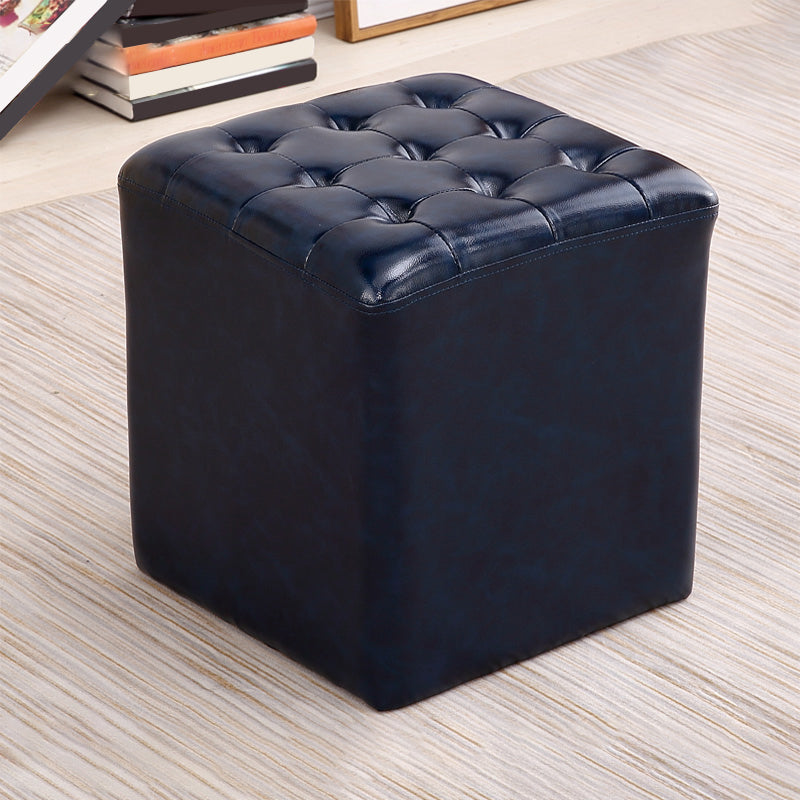 Ottoman tufted Mid-Century Modern Realine cuir carré carré d'eau résistant au cube