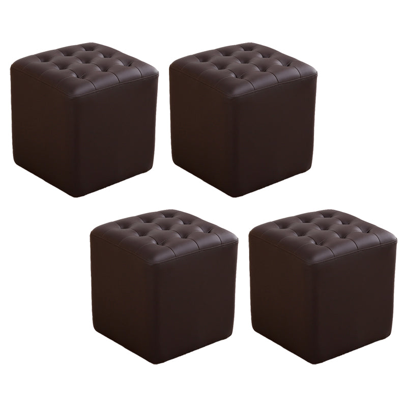 Tufted Ottoman Mid-Century Modern Echt lederen vierkante waterbestendige kubus Ottoman