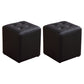 Modern Ottoman Cube Tufted Solid Color Leather Ottoman in Living Room